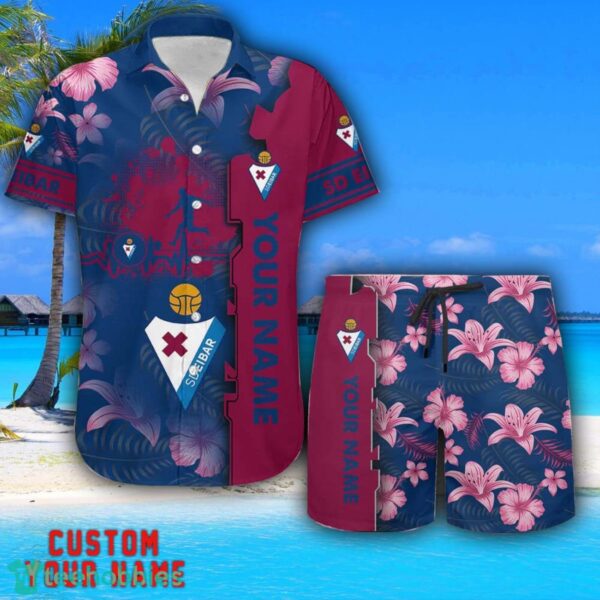 SD Eibar Tropical Combo Hawaiian Shirt And Shorts Personalized Name For Fans Product Photo 1
