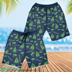 Seattle Seahawks Sailboat and Coconut Pattern Beach Shorts For Fans Product Photo 1