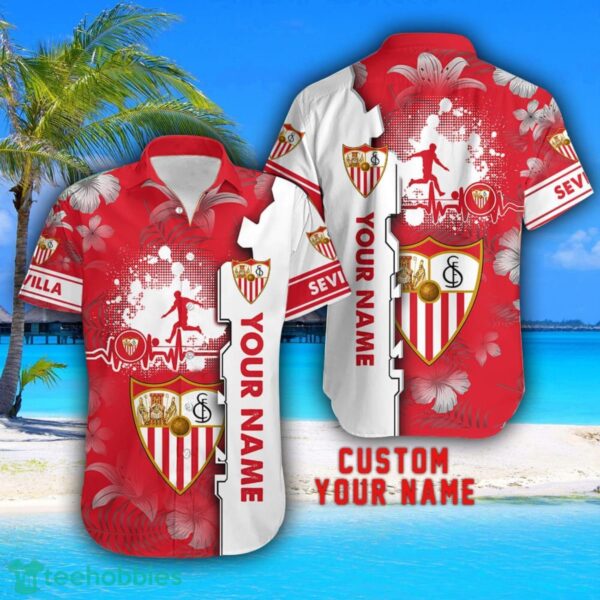 Sevilla Tropical Combo Hawaiian Shirt And Shorts Personalized Name For Fans Product Photo 2