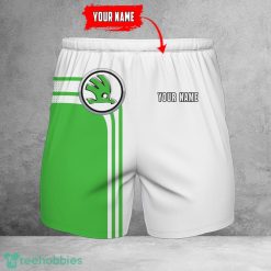 Skoda Auto 3D Beach Shorts For Men Logo Car And Custom Name For Fans Product Photo 1