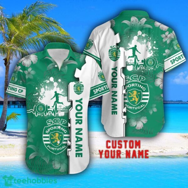 Sporting CP Tropical Combo Hawaiian Shirt And Shorts Personalized Name For Fans Product Photo 2