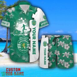 Sporting CP Tropical Combo Hawaiian Shirt And Shorts Personalized Name For Fans Product Photo 1