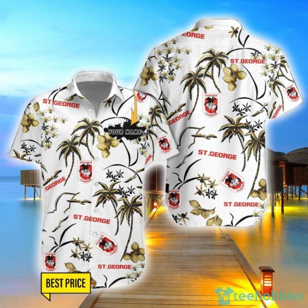 St. George Illawarra Dragons 3D Hawaiian Shirt And Shorts Custom Name Beach Shirt Product Photo 1