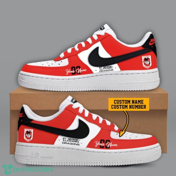 St. George Illawarra Dragons NRL Custom Name And Number Personalized Air Force 1 Sneaker Product Photo 1