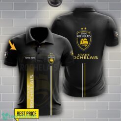 Stade Rochelais Polo Shirt Personalized Name Black Color Product Photo 1