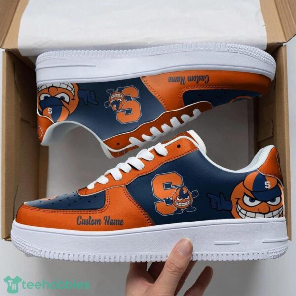 Syracuse Orange Mascot Logo NCAA Football Baseball Personalized Name Air Force Shoes Product Photo 1