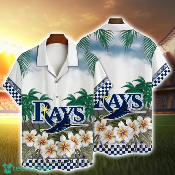 Tampa Bay Rays Team Logo Beach Floral 3D Hawaiian Shirt Product Photo 1