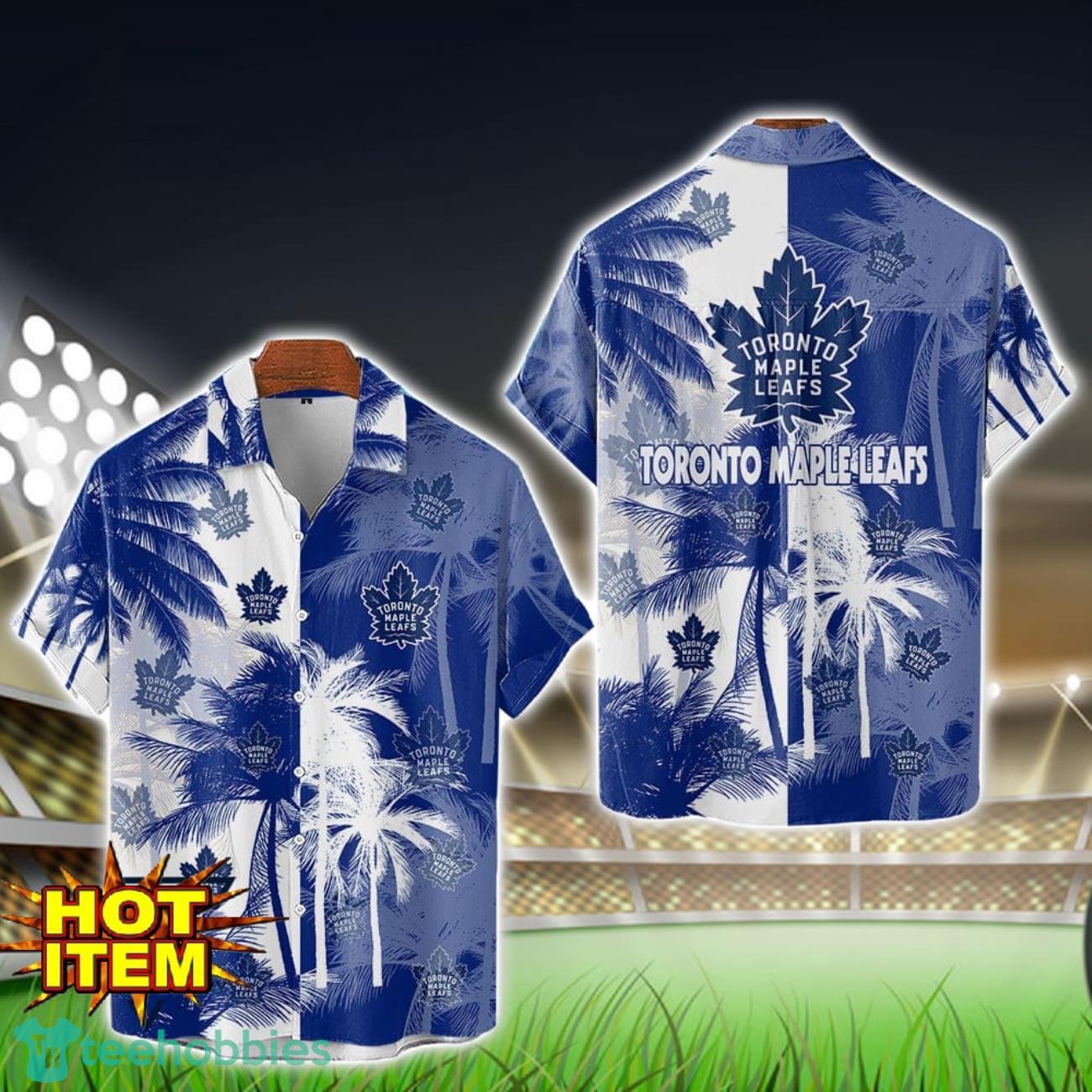 Toronto Maple Leafs Hawaiian Shirt 3D Vintage Coconut Pattern Beach Shirt image Toronto Maple Leafs Hawaiian Shirt 3D Vintage Coconut Pattern Beach Shirt Product Photo 1