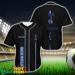 Tottenham Hotspur F.C Black Baseball Jersey Shirt For Fans Product Photo 1
