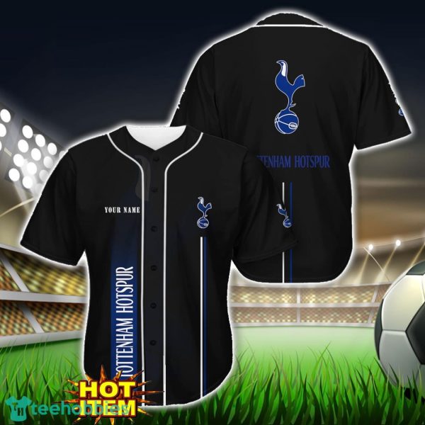 Tottenham Hotspur F.C Black Baseball Jersey Shirt For Fans Product Photo 1