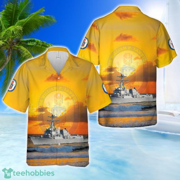 US Navy USS William P. Lawrence (DDG-110) 3D Hawaiian Shirt Beach Team Gift Product Photo 1