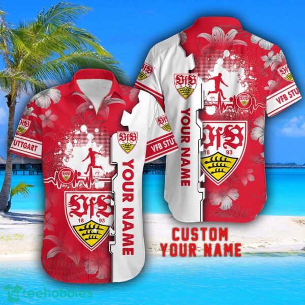 VfB Stuttgart Tropical Combo Hawaiian Shirt And Shorts Personalized Name For Fans Product Photo 2