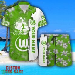 VfL Wolfsburg Tropical Combo Hawaiian Shirt And Shorts Personalized Name For Fans Product Photo 1