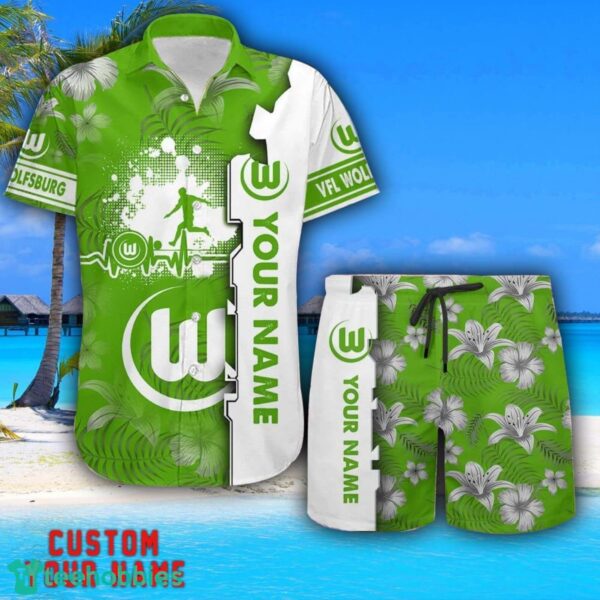 VfL Wolfsburg Tropical Combo Hawaiian Shirt And Shorts Personalized Name For Fans Product Photo 1