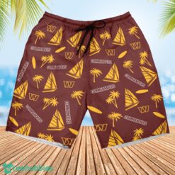 Washington Commanders Sailboat and Coconut Pattern Beach Shorts For Fans Product Photo 2