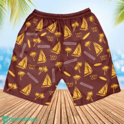 Washington Commanders Sailboat and Coconut Pattern Beach Shorts For Fans Product Photo 3