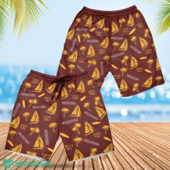 Washington Commanders Sailboat and Coconut Pattern Beach Shorts For Fans Product Photo 1