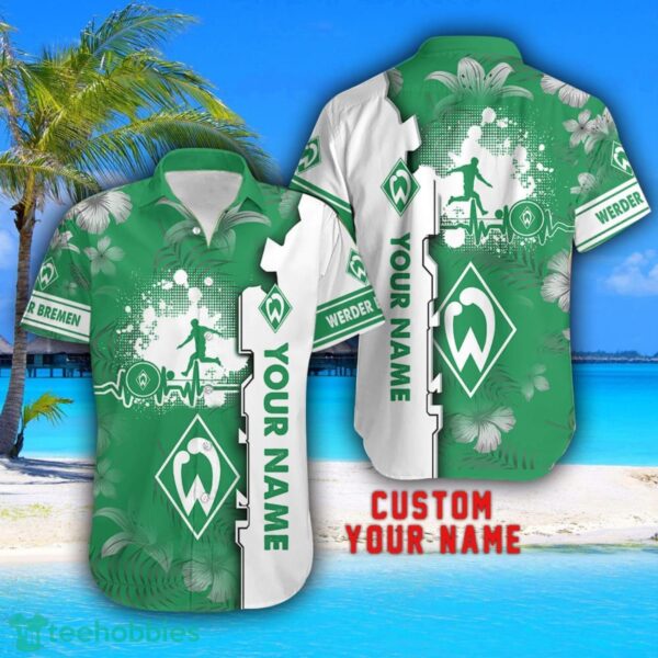 Werder Bremen Tropical Combo Hawaiian Shirt And Shorts Personalized Name For Fans Product Photo 2