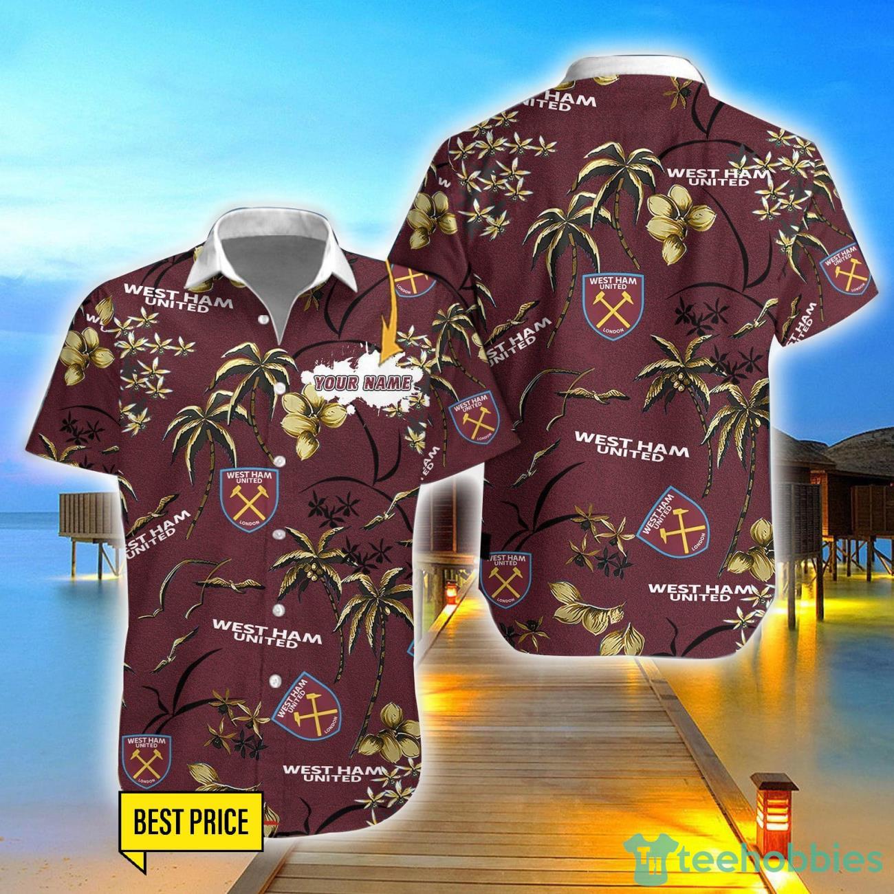 West Ham United F.C 3D Hawaiian Shirt And Shorts Custom Name Beach Shirt Product Photo 1
