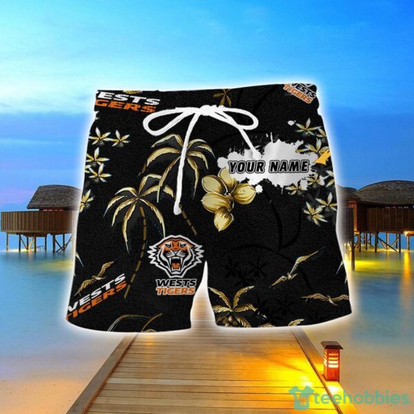 Wests Tigers 3D Hawaiian Shirt And Shorts Custom Name Beach Shirt Product Photo 2