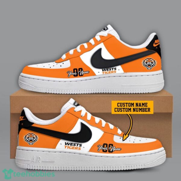 Wests Tigers NRL Custom Name And Number Personalized Air Force 1 Sneaker Product Photo 1