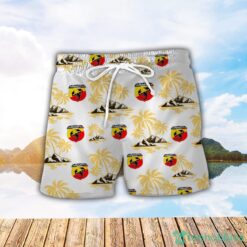 Abarth Yellow Coconut Pattern Combo 3D Hawaiian Shirt And Shorts Product Photo 2