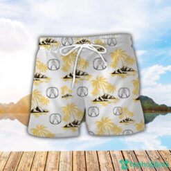 Acura Yellow Coconut Pattern Combo 3D Hawaiian Shirt And Shorts Product Photo 2