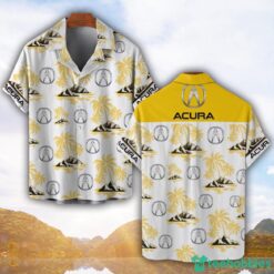 Acura Yellow Coconut Pattern Combo 3D Hawaiian Shirt And Shorts Product Photo 1