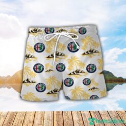 Alfa Romeo Yellow Coconut Pattern Combo 3D Hawaiian Shirt And Shorts Product Photo 2