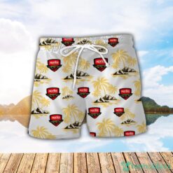 Aprilia Yellow Coconut Pattern Combo 3D Hawaiian Shirt And Shorts Product Photo 2
