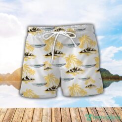 Aston Martin Yellow Coconut Pattern Combo 3D Hawaiian Shirt And Shorts Product Photo 2