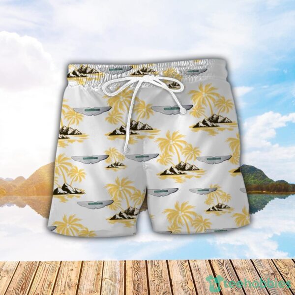 Aston Martin Yellow Coconut Pattern Combo 3D Hawaiian Shirt And Shorts Product Photo 2