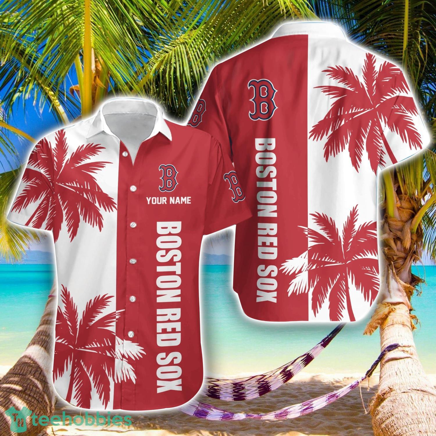 Boston Red Sox MLB Beach Coconut Hawaiian Shirt Trending Summer Gift Custom Name Product Photo 1