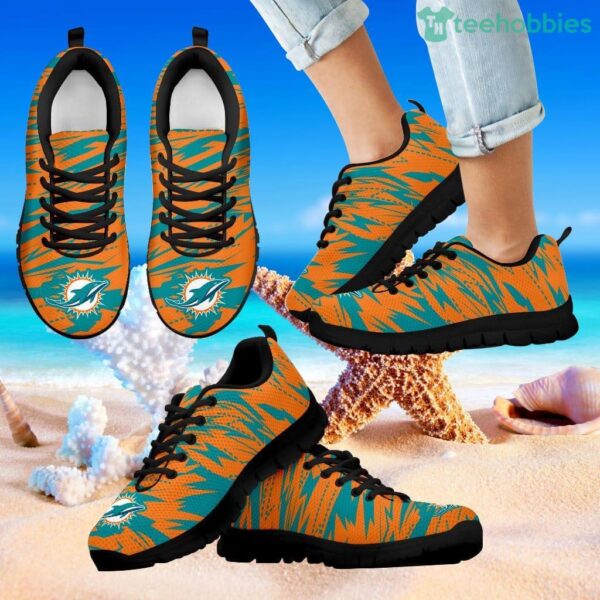 Brush Strong Cracking Comfortable Miami Dolphins Sneakers Product Photo 1