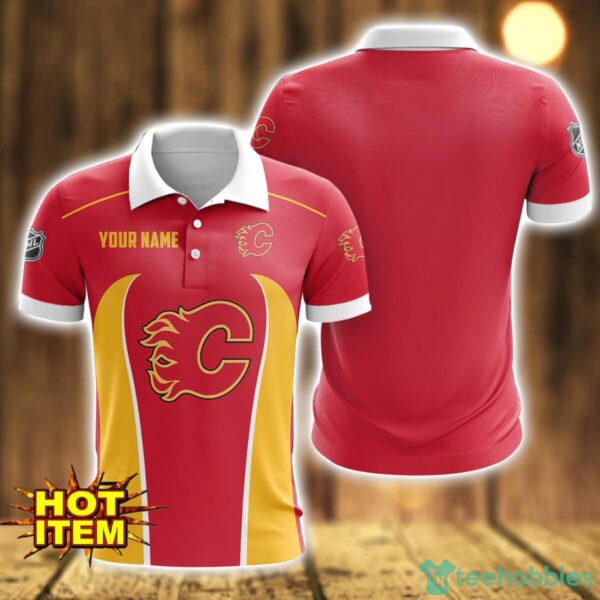 Calgary Flames 3D Polo Shirt Personalized Name Gift Ideas For Fans Product Photo 1