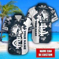 Carlton Blues Flower Tropical Hawaiian Shirt And Shorts Custom Name For Fans Summer Outfit Product Photo 2