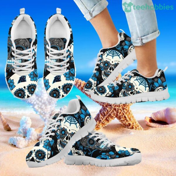 Carolina Panthers Colorful Sugar Skull Sneakers Product Photo 2
