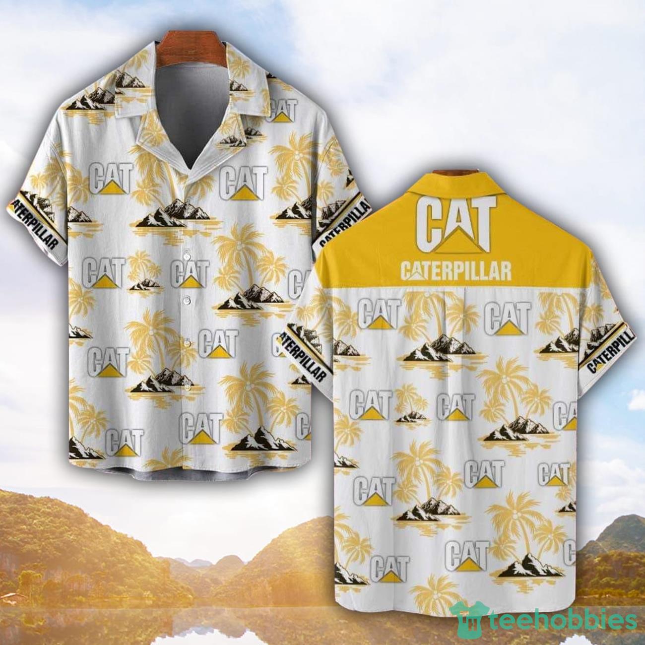 Caterpillar Inc Yellow Coconut Pattern Combo 3D Hawaiian Shirt And Shorts image Caterpillar Inc Yellow Coconut Pattern Combo 3D Hawaiian Shirt And Shorts Product Photo 1