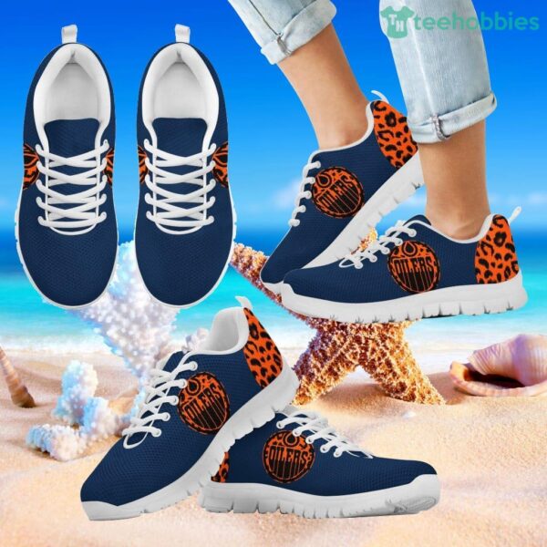 Cheetah Pattern Fabulous Edmonton Oilers Sneakers Product Photo 2