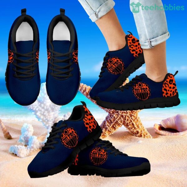 Cheetah Pattern Fabulous Edmonton Oilers Sneakers Product Photo 1