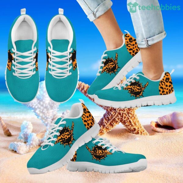 Cheetah Pattern Fabulous Miami Dolphins Sneakers Product Photo 2