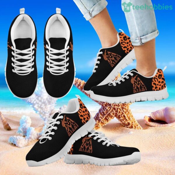 Cheetah Pattern Fabulous Miami Marlins Sneakers Product Photo 2