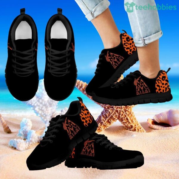 Cheetah Pattern Fabulous Miami Marlins Sneakers Product Photo 1