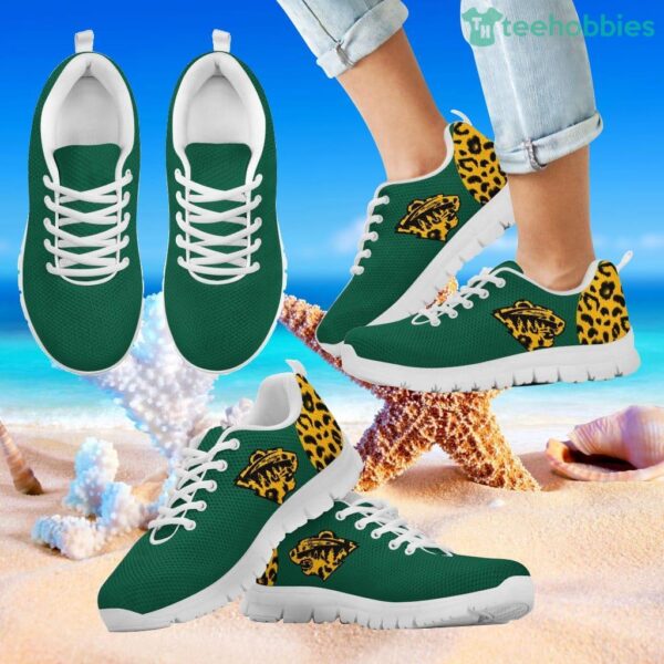 Cheetah Pattern Fabulous Minnesota Wild Sneakers Product Photo 2