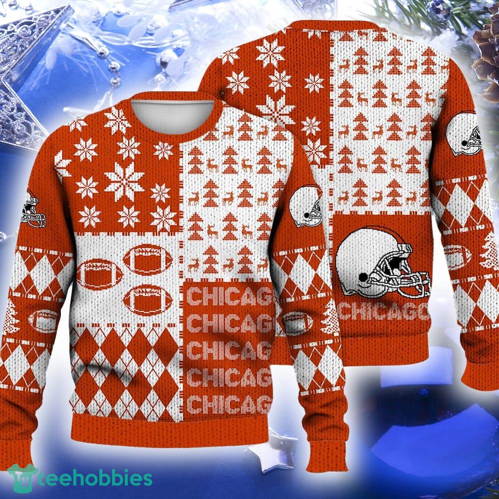 Chicago Ugly Christmas Sweater Retro Football American Fans Gift For Men And Women image Chicago Ugly Christmas Sweater Retro Football American Fans Gift For Men And Women - Chicago Ugly Christmas Sweater Retro Football American Fans Gift For Men And Women