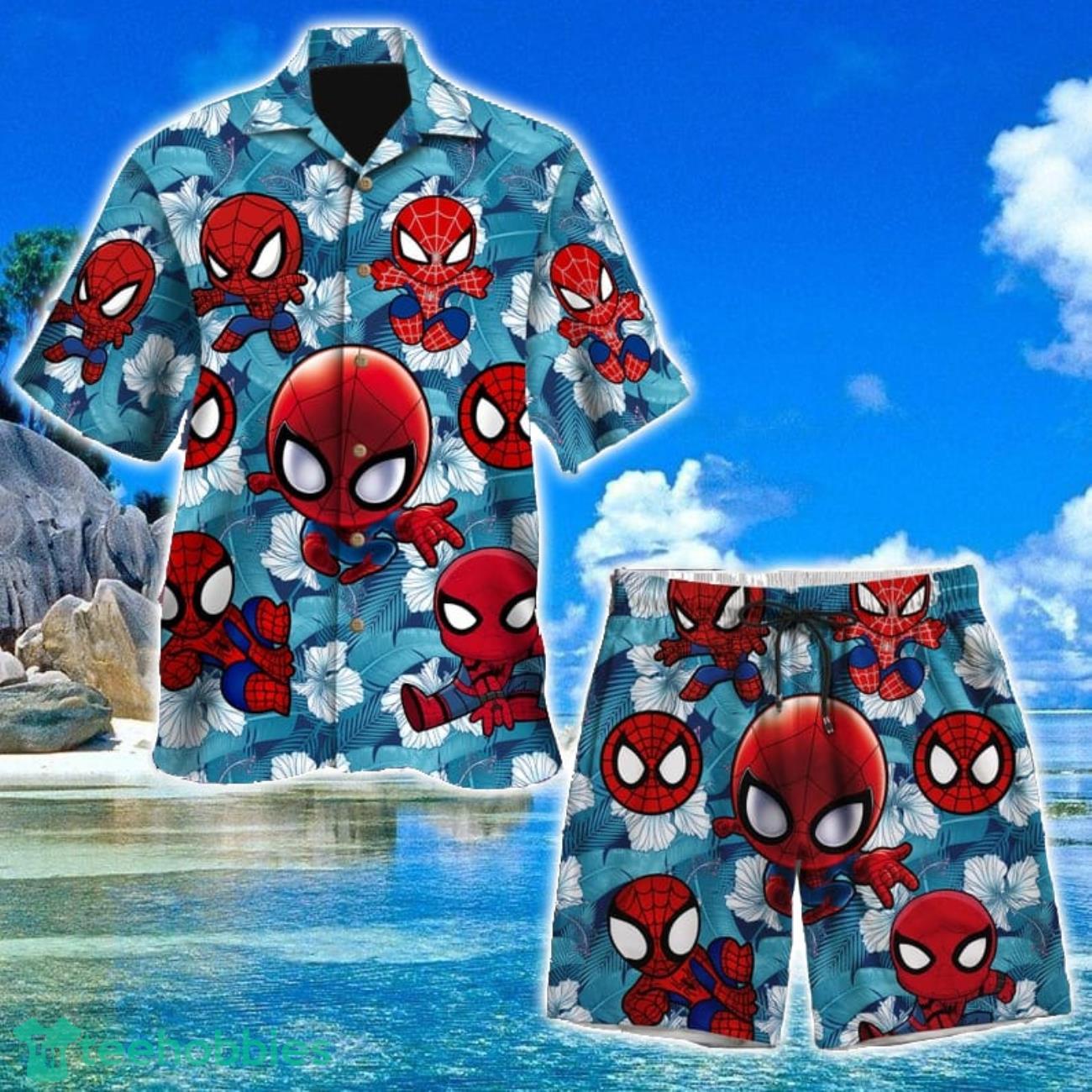 Comic Super Spider Shirt, Spider Superhero 3D All Over Printed Hawaii Shirt and Shorts image Comic Super Spider Shirt, Spider Superhero 3D All Over Printed Hawaii Shirt and Shorts Product Photo 1