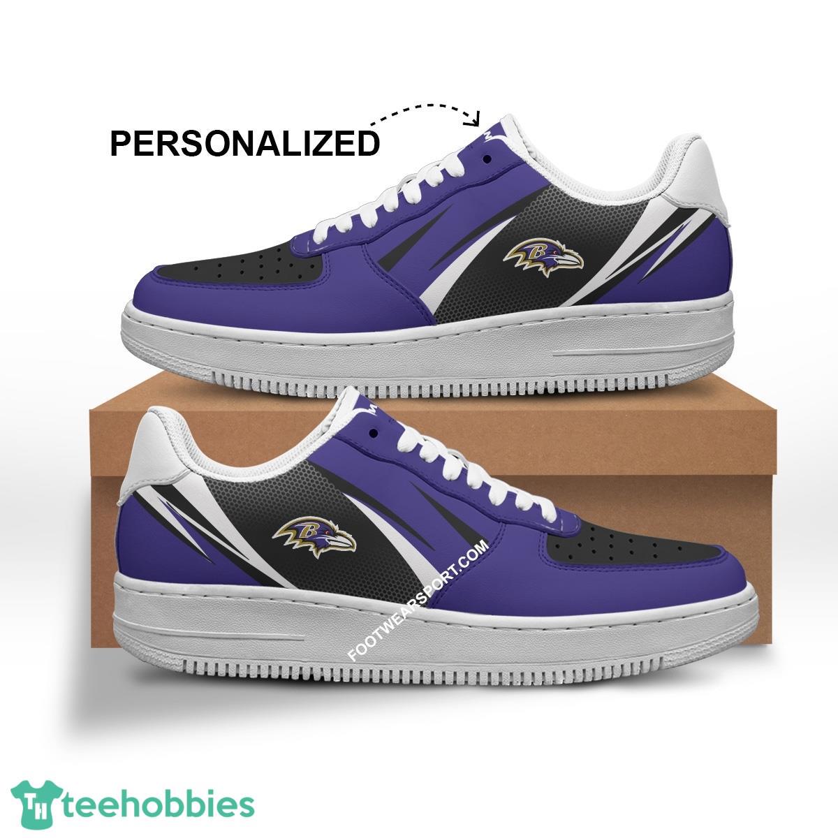 Custom Name Baltimore Ravens Air Force 1 Shoes Trending Design Gift For Men Women Fans - NFL Baltimore Ravens Air Force 1 Shoes Personalized Style 1