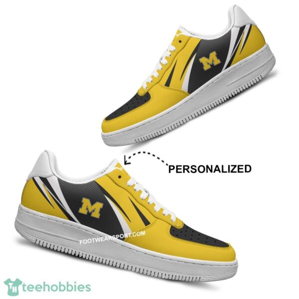 Custom Name Michigan Wolverines Air Force 1 Shoes Trending Design AOP For Men Women - NCAA Michigan Wolverines Air Force 1 Shoes Personalized Style 2