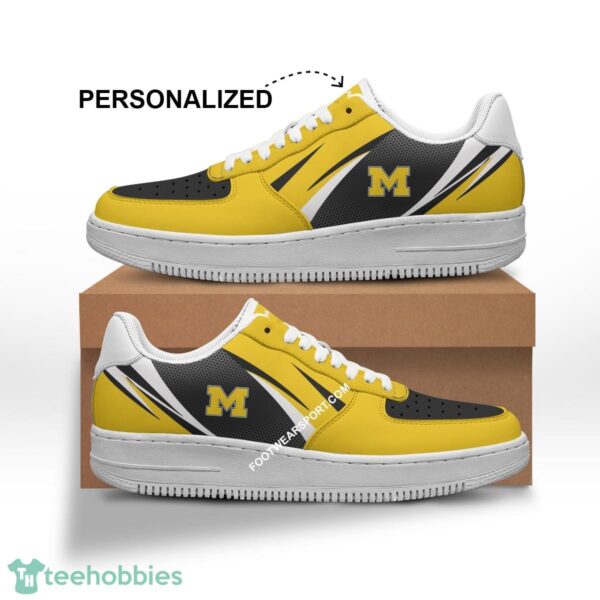 Custom Name Michigan Wolverines Air Force 1 Shoes Trending Design AOP For Men Women - NCAA Michigan Wolverines Air Force 1 Shoes Personalized Style 1