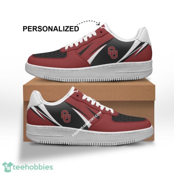 Custom Name Oklahoma Sooners Air Force 1 Shoes Trending Design For Fans AF1 Sneakers Gift - NCAA Oklahoma Sooners Air Force 1 Shoes Personalized Style 1